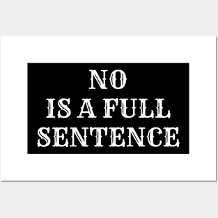 No is Full Sentence Funny Joke Posters and Art